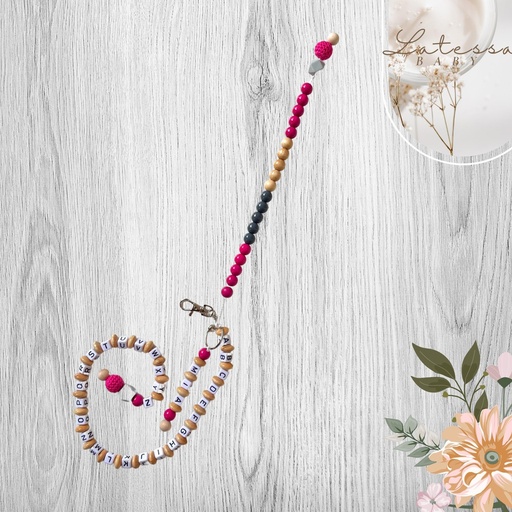 [lts-ka-rk-w-r-p] LATESSA® ABC-Kette mit Rechenkette für Mädchen, personalisiert, Handmade in Germany