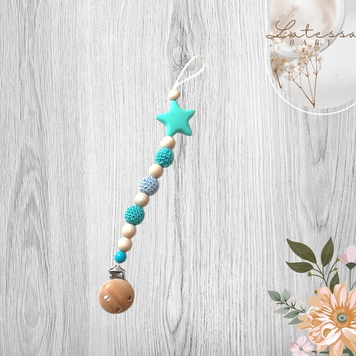 [lts-ba-sk-m-b-p] LATESSA® Schnullerkette für Jungen, personalisiert und unpersonalisiert, Handmade in Germany